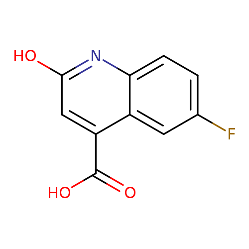 Fc1ccc2c(c1)c(cc(n2)O)C(=O)O
