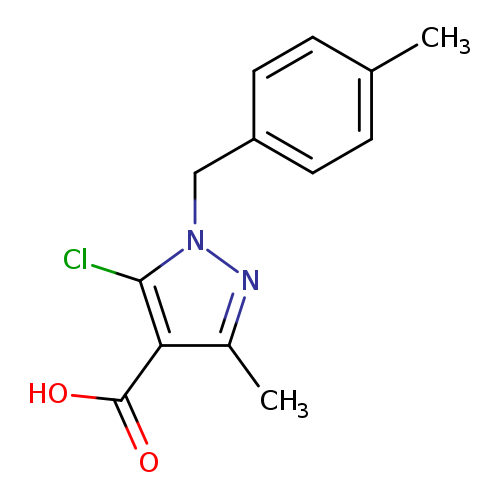 Cc1ccc(cc1)Cn1nc(c(c1Cl)C(=O)O)C