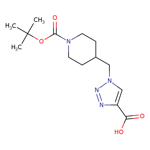 O=C(N1CCC(CC1)Cn1nnc(c1)C(=O)O)OC(C)(C)C