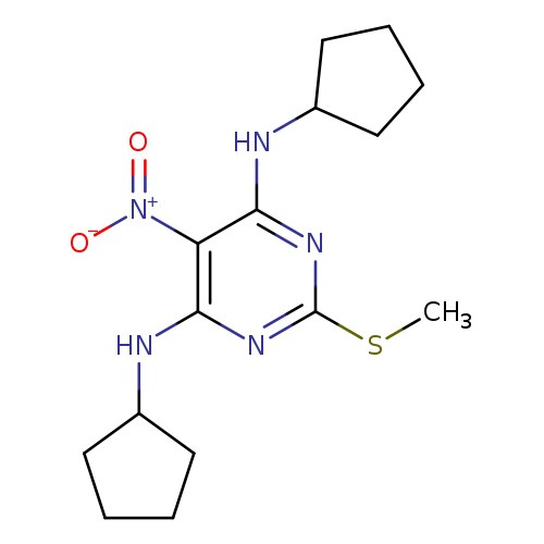 CSc1nc(NC2CCCC2)c(c(n1)NC1CCCC1)[N+](=O)[O-]
