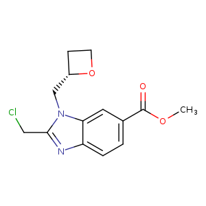 COC(=O)c1ccc2c(c1)n(C[C@@H]1CCO1)c(n2)CCl