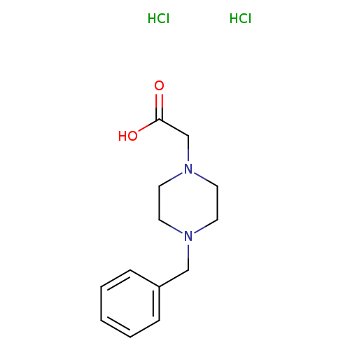 OC(=O)CN1CCN(CC1)Cc1ccccc1.Cl.Cl