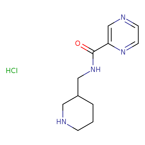 O=C(c1cnccn1)NCC1CCCNC1.Cl