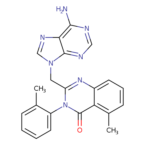 Nc1ncnc2c1ncn2Cc1nc2cccc(c2c(=O)n1c1ccccc1C)C
