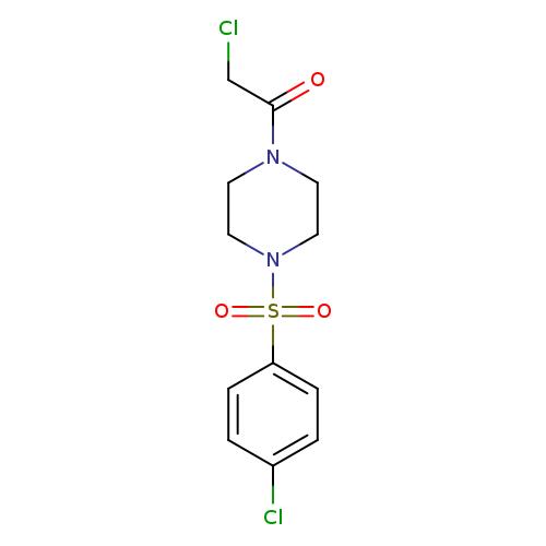 ClCC(=O)N1CCN(CC1)S(=O)(=O)c1ccc(cc1)Cl