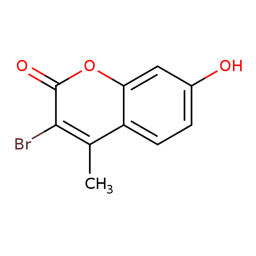 Oc1ccc2c(c1)oc(=O)c(c2C)Br