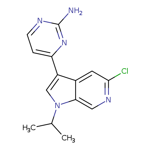 Nc1nccc(n1)c1cn(c2c1cc(Cl)nc2)C(C)C