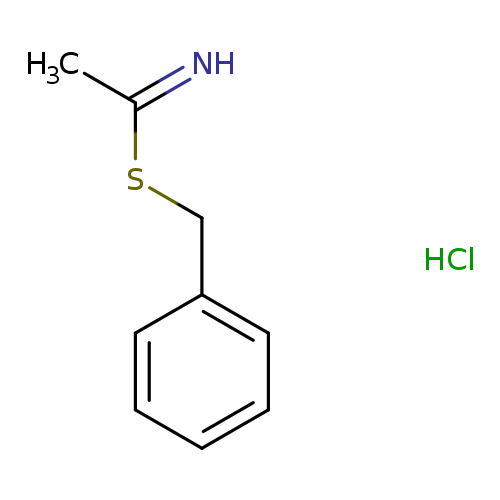 CC(=N)SCc1ccccc1.Cl