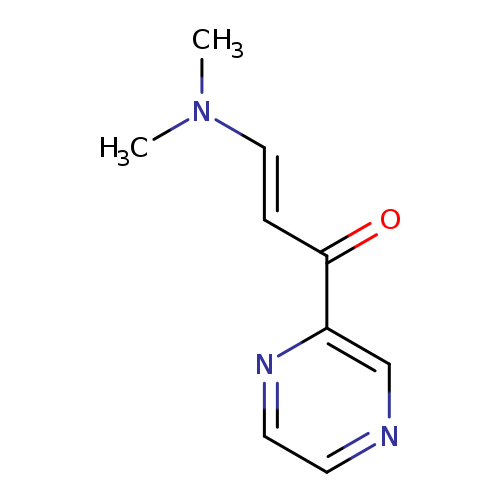 CN(/C=C/C(=O)c1nccnc1)C