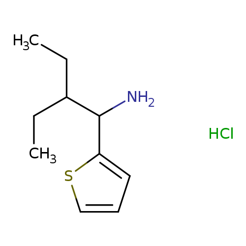CCC(C(c1cccs1)N)CC.Cl