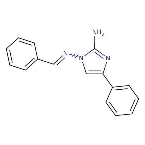 Nc1nc(cn1N=Cc1ccccc1)c1ccccc1