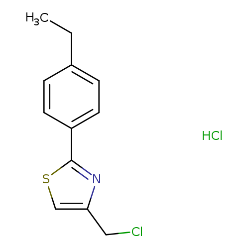 CCc1ccc(cc1)c1scc(n1)CCl.Cl