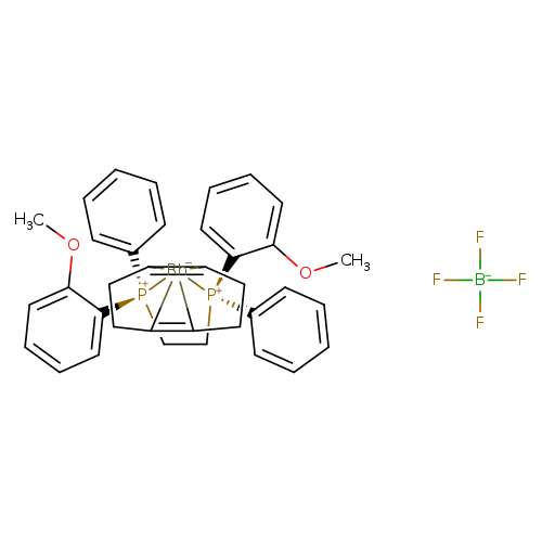F[B-](F)(F)F.COc1ccccc1[P@+]1(CC[P@@+]([Rh-]2341C1=C4CCC2=C3CC1)(c1ccccc1)c1ccccc1OC)c1ccccc1