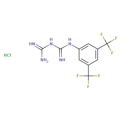 N=C(Nc1cc(cc(c1)C(F)(F)F)C(F)(F)F)NC(=N)N.Cl