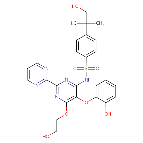 OCCOc1nc(nc(c1Oc1ccccc1O)NS(=O)(=O)c1ccc(cc1)C(CO)(C)C)c1ncccn1