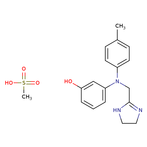CS(=O)(=O)O.Cc1ccc(cc1)N(c1cccc(c1)O)CC1=NCCN1