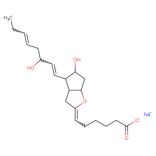 CCC=CCC(C=CC1C(O)CC2C1CC(=CCCCCC(=O)[O-])O2)O.[Na+]