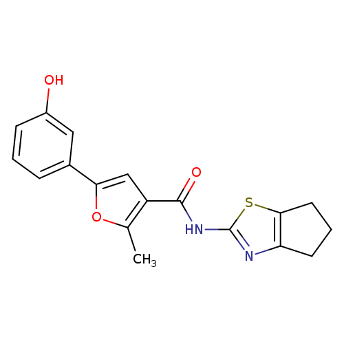 Oc1cccc(c1)c1cc(c(o1)C)C(=O)Nc1sc2c(n1)CCC2