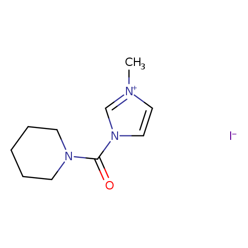C[n+]1ccn(c1)C(=O)N1CCCCC1.[I-]