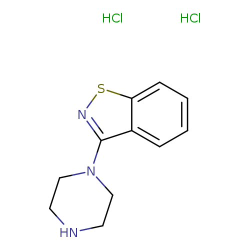 N1CCN(CC1)c1nsc2c1cccc2.Cl.Cl