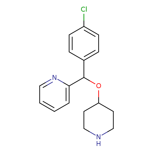 Clc1ccc(cc1)C(c1ccccn1)OC1CCNCC1