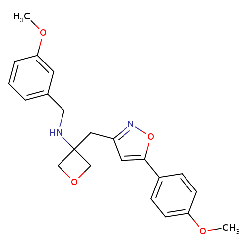 COc1ccc(cc1)c1onc(c1)CC1(COC1)NCc1cccc(c1)OC
