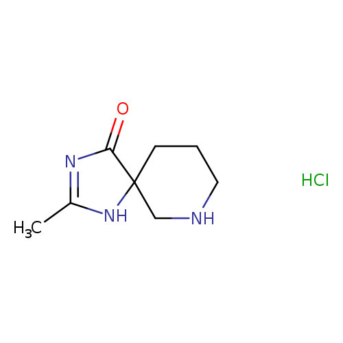 CC1=NC(=O)C2(N1)CCCNC2.Cl