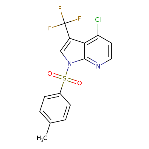 Cc1ccc(cc1)S(=O)(=O)n1cc(c2c1nccc2Cl)C(F)(F)F