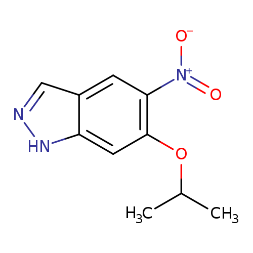 CC(Oc1cc2[nH]ncc2cc1[N+](=O)[O-])C