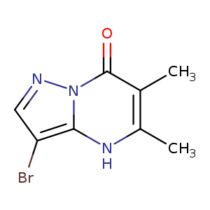 Cc1[nH]c2c(Br)cnn2c(=O)c1C