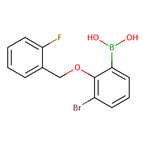 OB(c1cccc(c1OCc1ccccc1F)Br)O