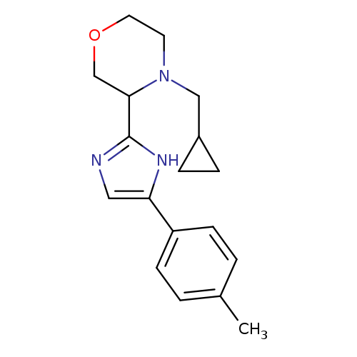 Cc1ccc(cc1)c1cnc([nH]1)C1COCCN1CC1CC1