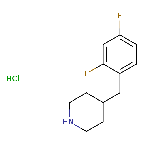 Fc1ccc(c(c1)F)CC1CCNCC1.Cl