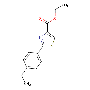 CCOC(=O)c1csc(n1)c1ccc(cc1)CC
