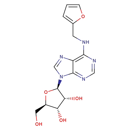 OC[C@H]1O[C@H]([C@@H]([C@@H]1O)O)n1cnc2c1ncnc2NCc1ccco1