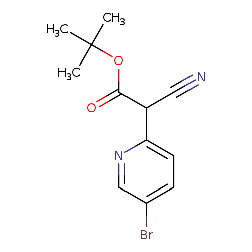 N#CC(c1ccc(cn1)Br)C(=O)OC(C)(C)C