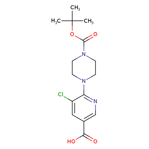 O=C(N1CCN(CC1)c1ncc(cc1Cl)C(=O)O)OC(C)(C)C