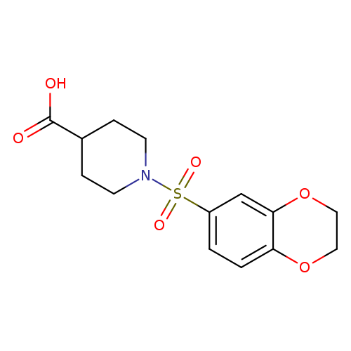 OC(=O)C1CCN(CC1)S(=O)(=O)c1ccc2c(c1)OCCO2
