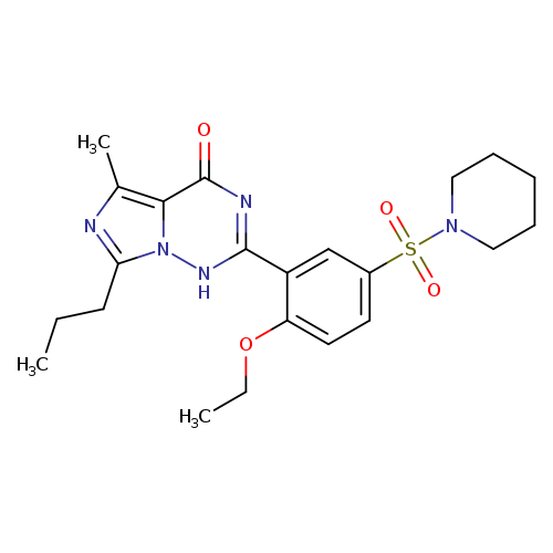 CCCc1nc(c2n1[nH]c(nc2=O)c1cc(ccc1OCC)S(=O)(=O)N1CCCCC1)C