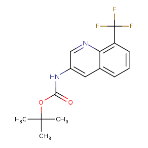 O=C(OC(C)(C)C)Nc1cnc2c(c1)cccc2C(F)(F)F