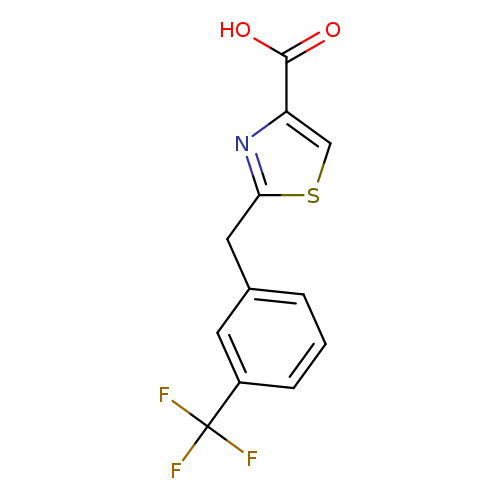 OC(=O)c1csc(n1)Cc1cccc(c1)C(F)(F)F
