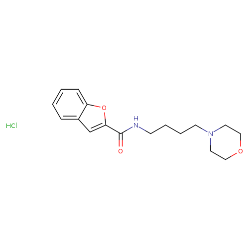 O=C(c1cc2c(o1)cccc2)NCCCCN1CCOCC1.Cl