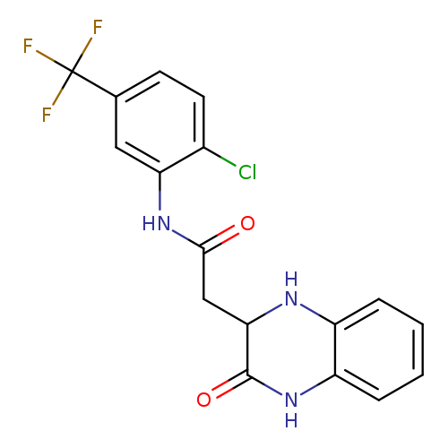 O=C(Nc1cc(ccc1Cl)C(F)(F)F)CC1Nc2ccccc2NC1=O