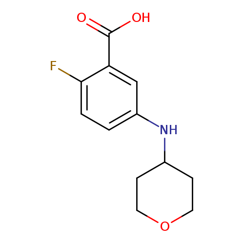 OC(=O)c1cc(ccc1F)NC1CCOCC1