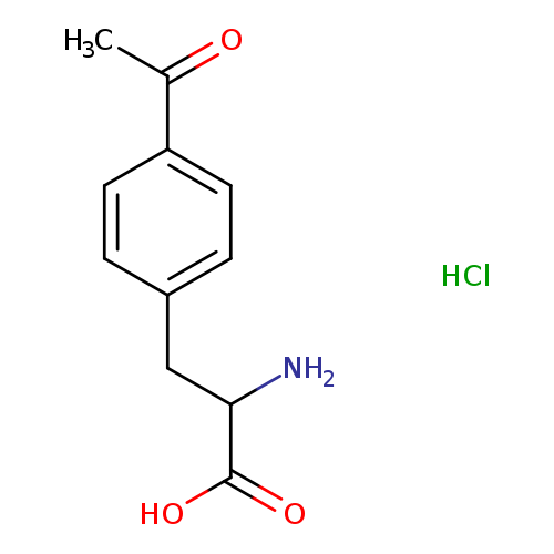 NC(C(=O)O)Cc1ccc(cc1)C(=O)C.Cl