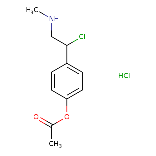 CNCC(c1ccc(cc1)OC(=O)C)Cl.Cl