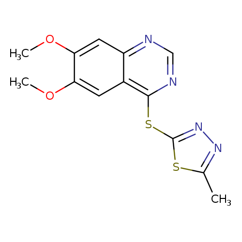 COc1cc2c(ncnc2cc1OC)Sc1nnc(s1)C