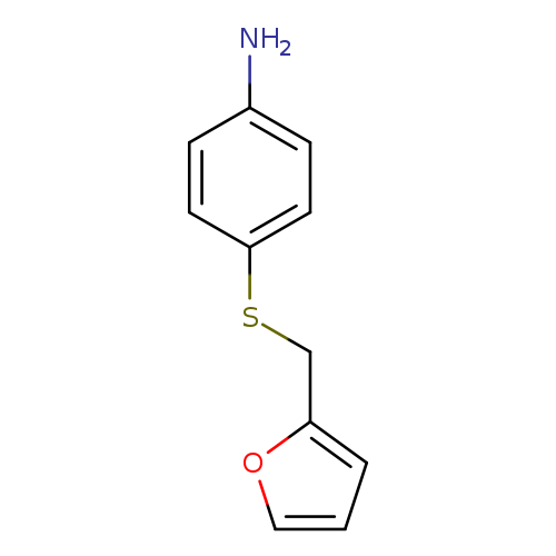 Nc1ccc(cc1)SCc1ccco1