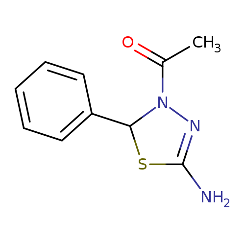 CC(=O)N1N=C(SC1c1ccccc1)N