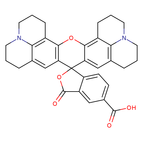 OC(=O)c1ccc2c(c1)C(=O)OC12c2cc3CCCN4c3c(c2Oc2c1cc1CCCN3c1c2CCC3)CCC4